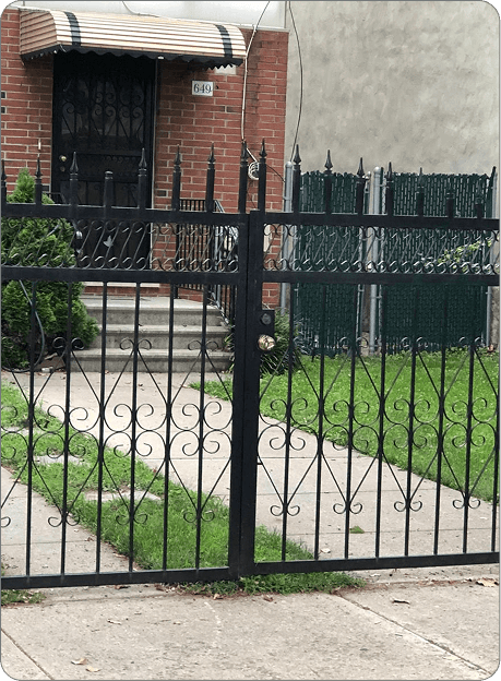 Ornate wrought iron gate entrance