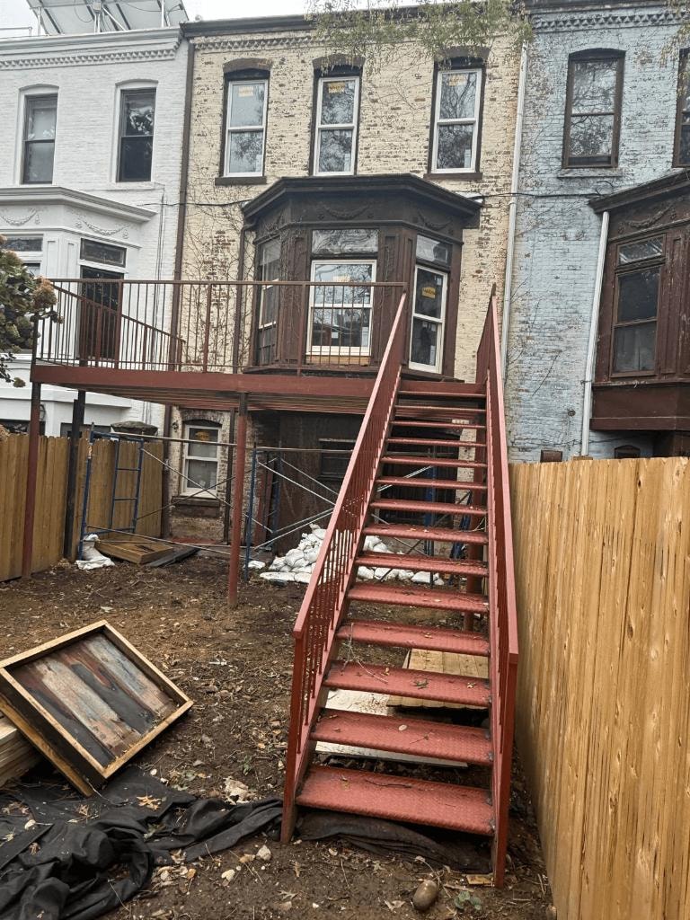Rear Exterior Steel Staircase
