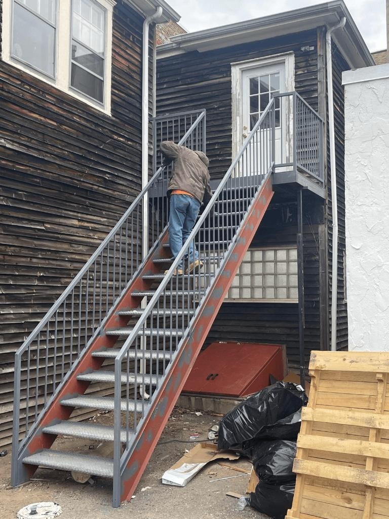 Exterior Steel Stair Construction