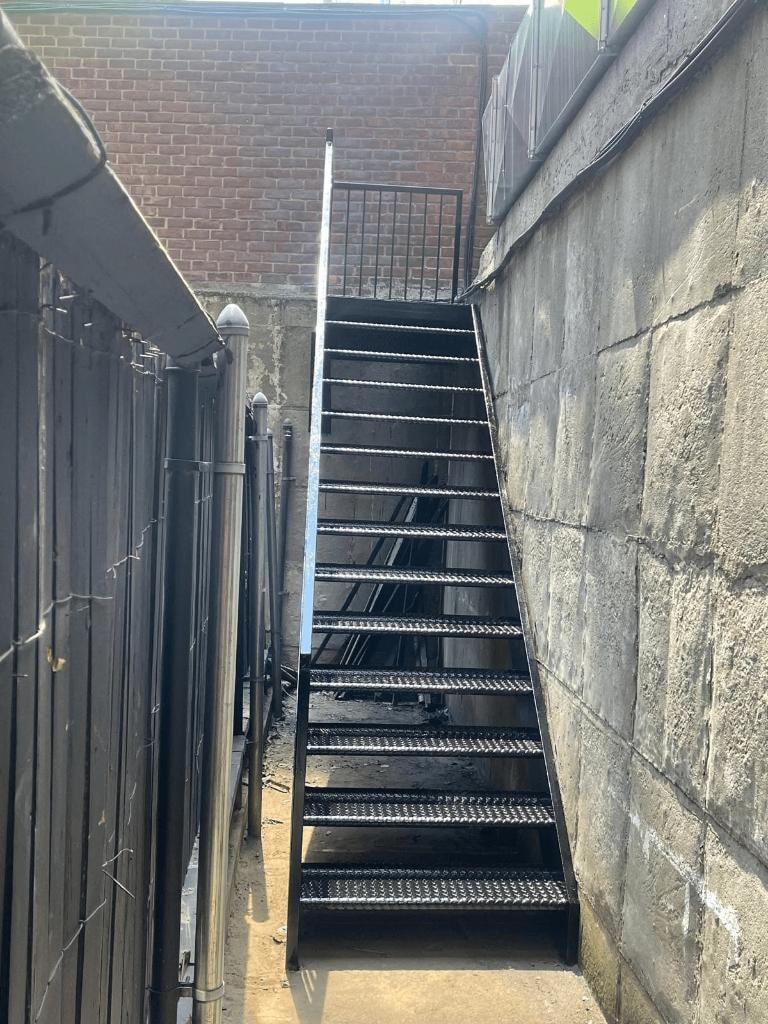 Alley Steel Staircase Installation