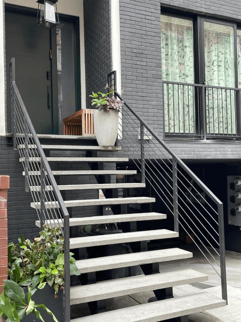 Modern Brownstone Entry Staircase