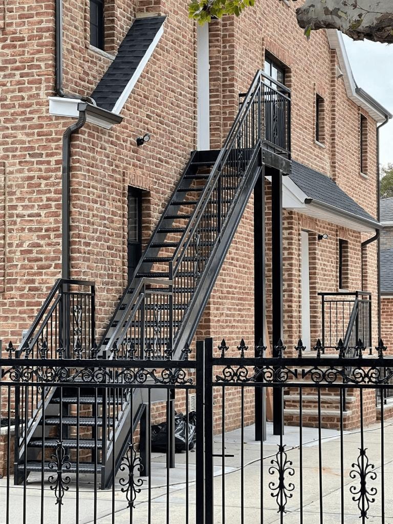 Brick Building Exterior Staircase