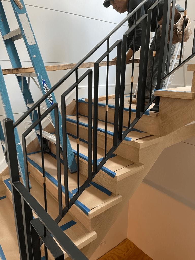Interior Railing Installation In Progress