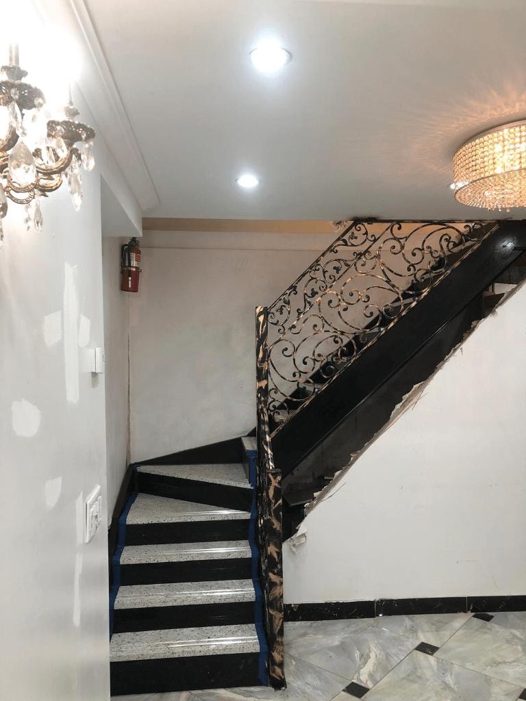 Ornate Wrought Iron Lobby Staircase